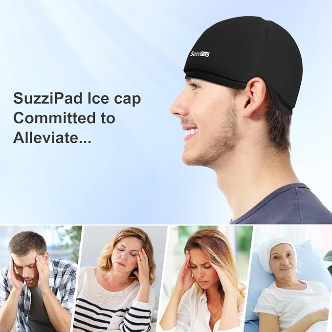 SUZZIPAD Chemo Cooling Cap, Cold Caps for Chemo, Cooling Cap for Chemotherapy for Head Discomfort, Chemotherapy Care for Women and Men, Black