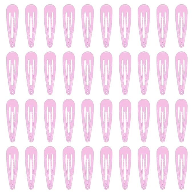 40 Pcs 2 Inch pink Metal Snap Hair Clips No Slip Hair Barrettes For Women Hair Accessories(Pink)