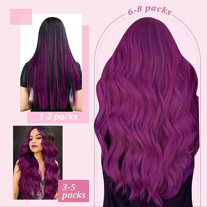YoungSee I Tip Hair Extensions Human Hair Purple Itip Human Hair Extensions Colorful Human Hair Extensions I Tips Purple I-Tip Remy Hair 25g 40s Cold Fusion 14In for Party