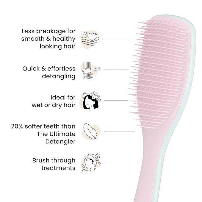 Tangle Teezer Fine & Fragile Ultimate Detangler Brush, Dry & Wet Hair Brush to Detangle & Reduce Breakage, Marshmallow Pink & Mint