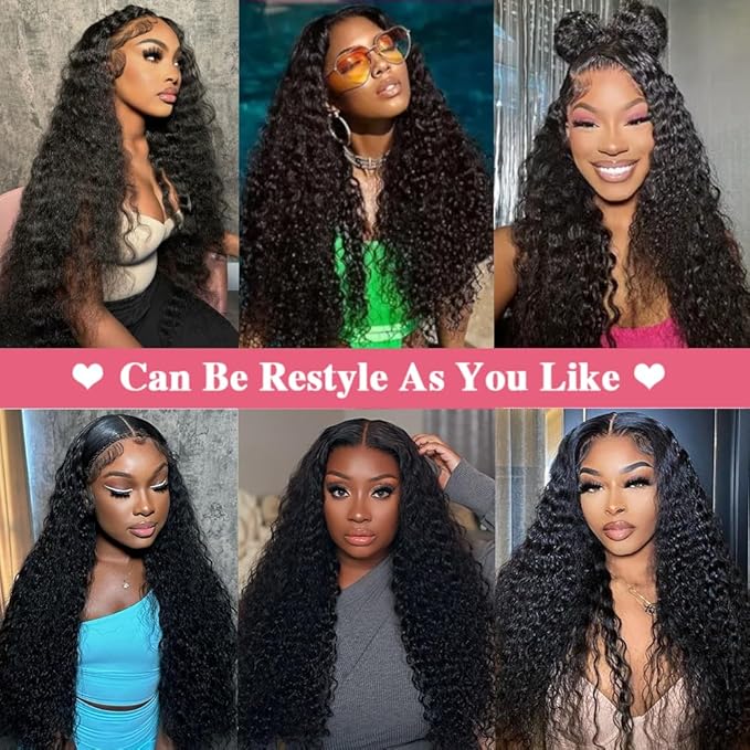 30 Inch Deep Wave Lace Front Wigs Human Hair 200% Density 13x6 Lace Front Wig Human Hair For Women 100% Real Human Hair No Synthetic Blend No Tangle No Shedding Triple Lifespan 3X