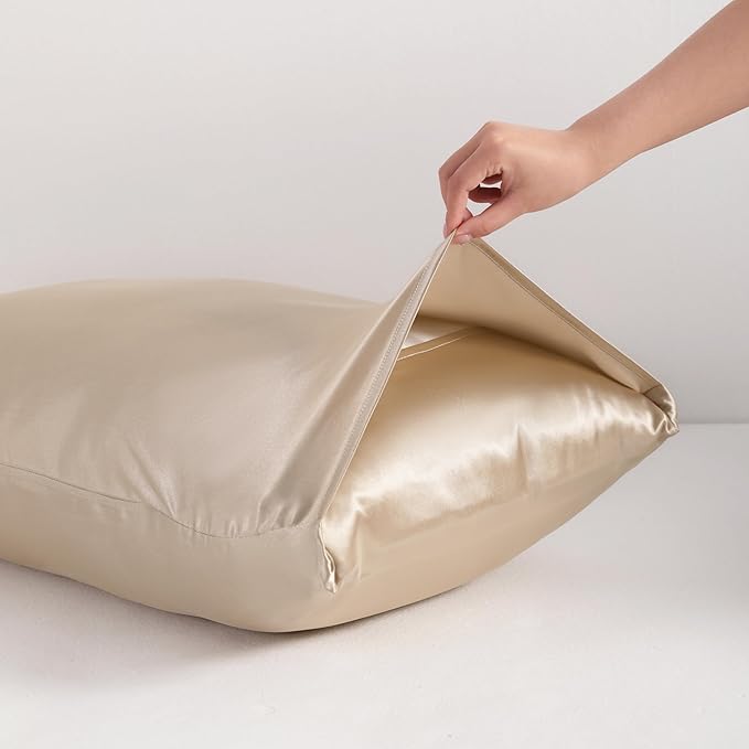 NTBAY 2 Pack Satin King Pillowcases for Hair and Skin, Luxurious and Silky Pillow Cases with Envelope Closure, 20x36 Inches, Taupe