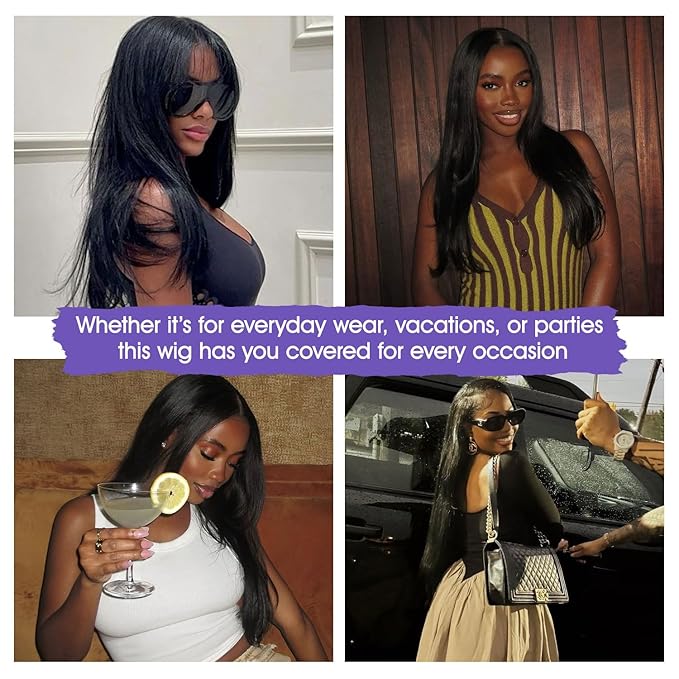 Lemoda Straight SKINLIKE Real HD 13x4 Full Lace Frontal Wigs 210% Density 15A 32inch Brazilian Straight Virgin Human Hair Lace Front Wig Invisible 0.1mm Ultra-thin Frayed Ends Tiny Knots