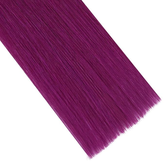 YoungSee Purple I Tip Hair Extensions 16 inch I Tip Hair Extension Human Hair 25g Pre Bonded 40 Strands Itip Hair Extensions Real Human Hair Silky Purple for DIY