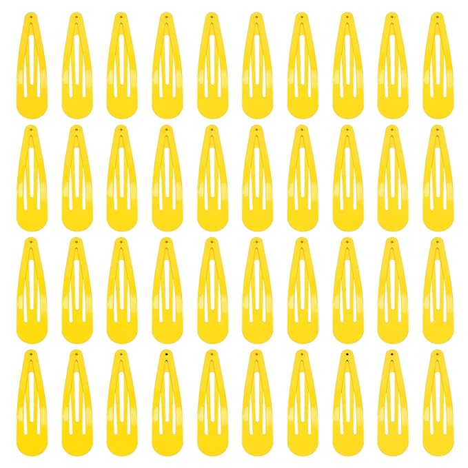 2 Inch Yellow Hair Clips Barrettes Metal Snap Clips for Women Durable Water Drop Ideal Hair Accessories for Hairdressing Wedding and Everyday Use 20 pcs