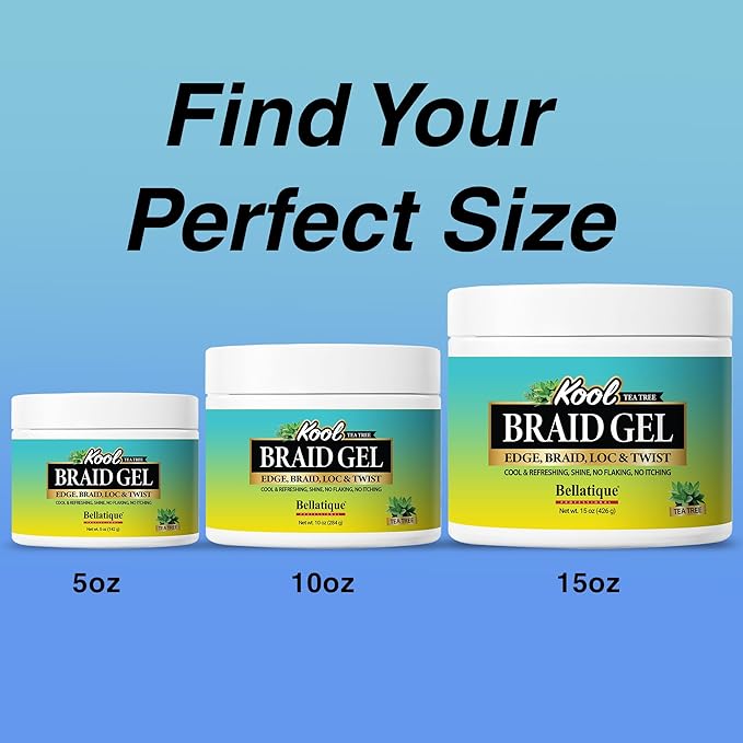 KOOL Braiding Gel Maximum Hold for LOC & Twist - No Flaking, No Whitening, Fast Drying, High Shine, Cool & Refreshing, Long Lasting Hold (5 oz)
