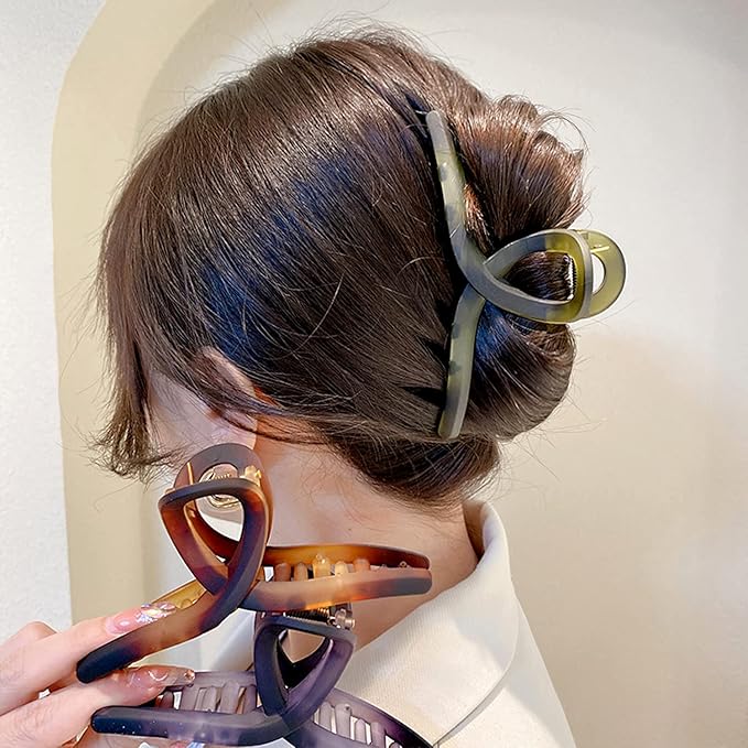 Large Hair Claw Clips Big Butterfly Hair Clips for Women Gradient Matte 5.11" Large Claw Clip Oversize Hair Clip for Women and Girls Hair Accessories for Long Thick Hair 4 Pcs