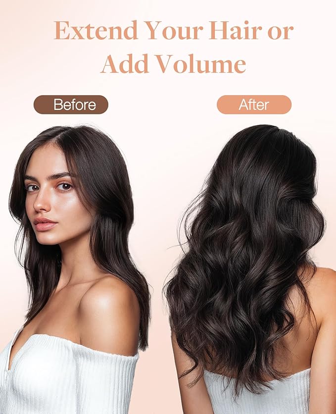 GOO GOO Invisi Edge Tape in Hair Extensions Human Hair, 4/18 Balayage Chocolate Brown Highlighted Dirty Blonde 10pcs injected with 10pcs classical tape ins, 22inch 50g, Virgin Remy Hair, Natural Look