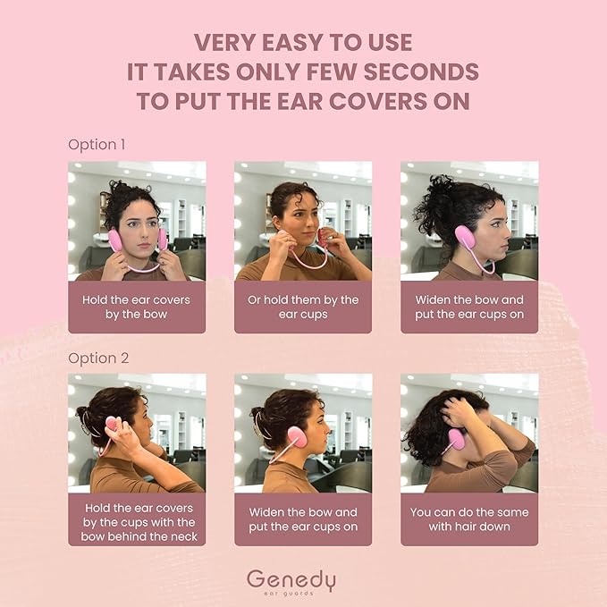 Ear Covers for Shower, Heat and Hair Dye Protection - Black - Waterproof Ear Covers for Washing Hair - Reusable Silicone Ear Caps For Hair Dye - Ear Protectors From Heat Styling and Dryer