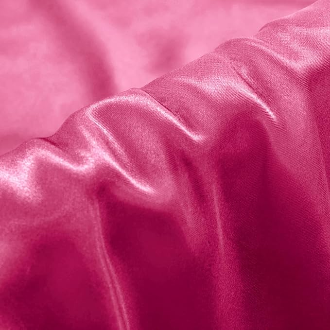 Aormenzy Satin Pillow Cases for Women Queen Size Set of 2, Hot Pink Satin Pillowcase for Hair with Envelope Closure Silky Pillow Covers Wrinkle, Fade Resistant (20x30 Inches)