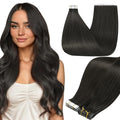 Full Shine Tape in Hair Extensions Human Hair Color 1C Mocha Brown Tape in Extensions Remy Seamless Skin Weft Invisible Extension 12Inch Short Straight for Women 30G 20Pcs