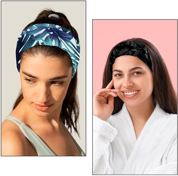 6 Pcs Stretchy Headbands for Women, Absorbed Sport Headband Soft Twist Knotted Headbands for Daily Life Yoga Workout, Dogs Collection Multi Animal