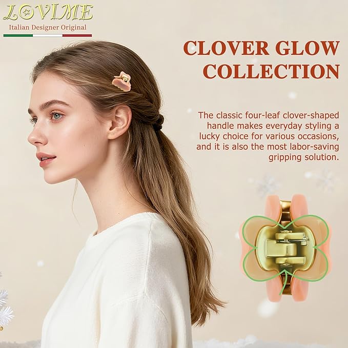 2026 Premium Durable Hair Claw Clip for Women, Original Italian Designed Strong Grip Hair Bang Clips for Thin Hair, No Slip Jaw Clips with Gift Box for Christmas Birthday Girls, 1.2" Pink Minimal