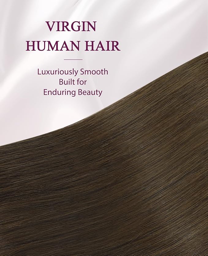 Pinkpearl Invisible Tape in Hair Extensions Human Hair, 20pcs 20inch 55g #4 Chocolate Brown Injection Tape in Extensions Real Remy Straight Seamless Silky Human Hair Injected