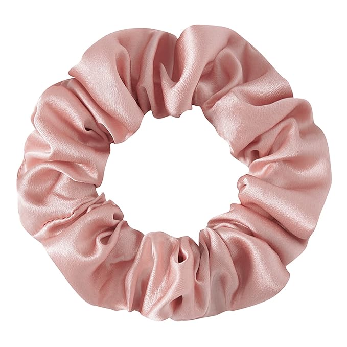 100% Mulberry Silk Hair Scrunchie, Red - 1 Count, No Frizz Damage for Sleep and Women