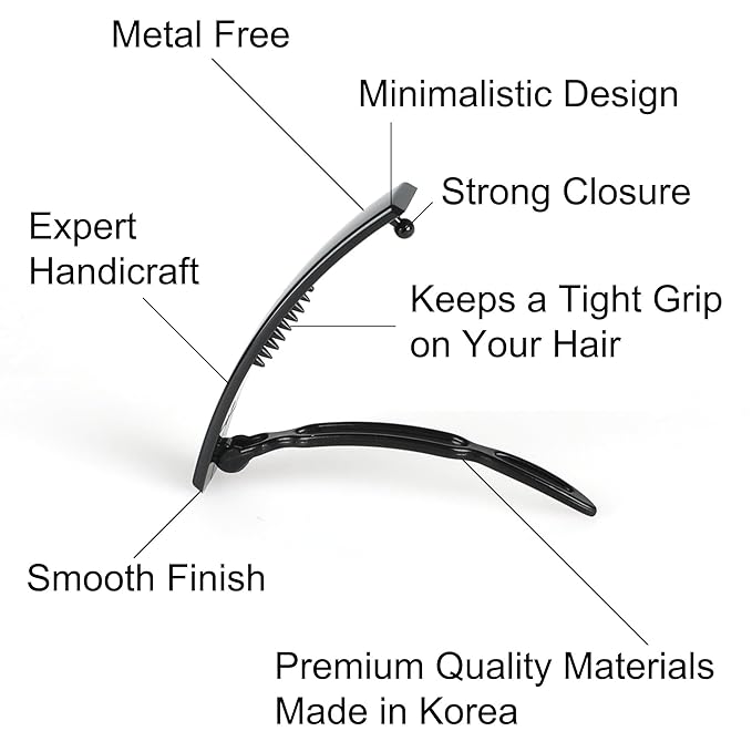 14pcs Hair Barrettes Set for Women and Girls, Hair Clips for Thick Thin Fine Hair, Non-metal Hair Accessories, Non-Slip Grip Handmade Snap Hairpin, BPA Free, Made in KOREA