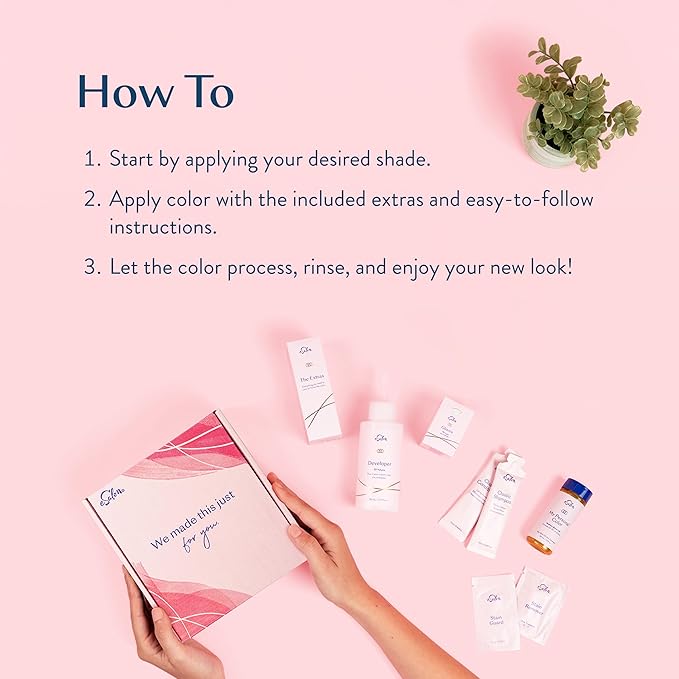 eSalon Permanent Hair Color & Dye Kit - Medium Brown - Personal Colorist for Up To 100% Gray Coverage, All Hair Types - Professional-Grade Ammonia-Free Hair Dye