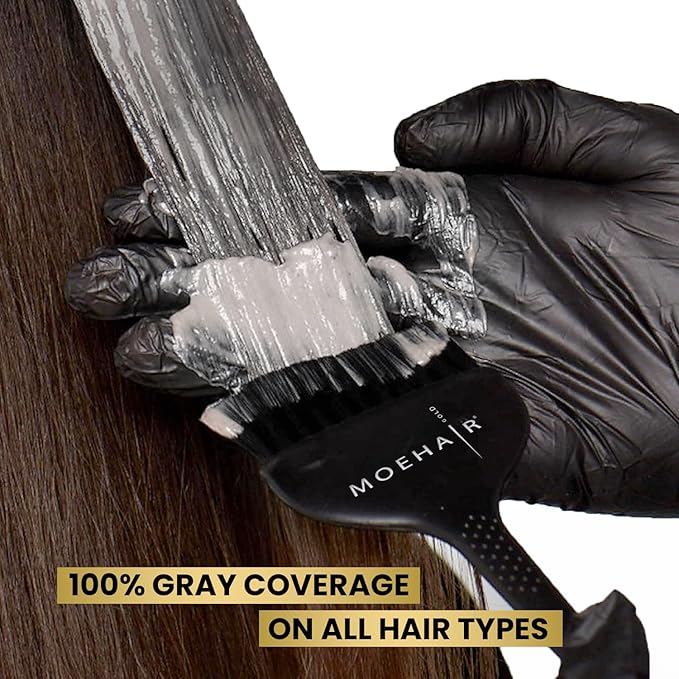 MOEHAIR Hair Coloring Kit | 5NN Permanent Hair Color (Light Brown Intense), 20 Volume Developer 6%, Coloring Brush, Gloves & Mixing Bowl | Keratin Infused Color | Gray Coverage | Adds Shines