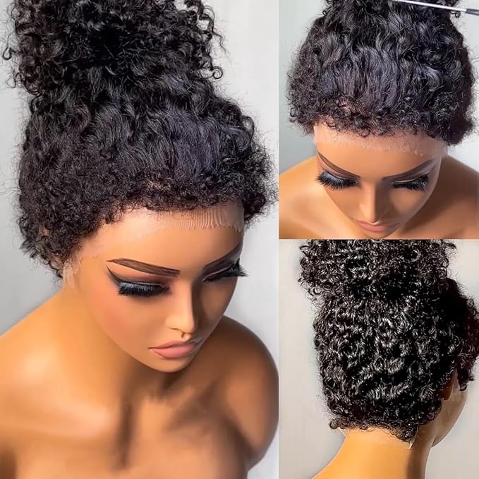 250% Density Deep Wave Human Hair Wig13x6 Mongolian Lace Front Deep Curly Lace Front Wigs Human Hair Pre Plucked Deep Wave Frontal wig For Black Women Full And Thick (22Inch, 13x6 Wig)