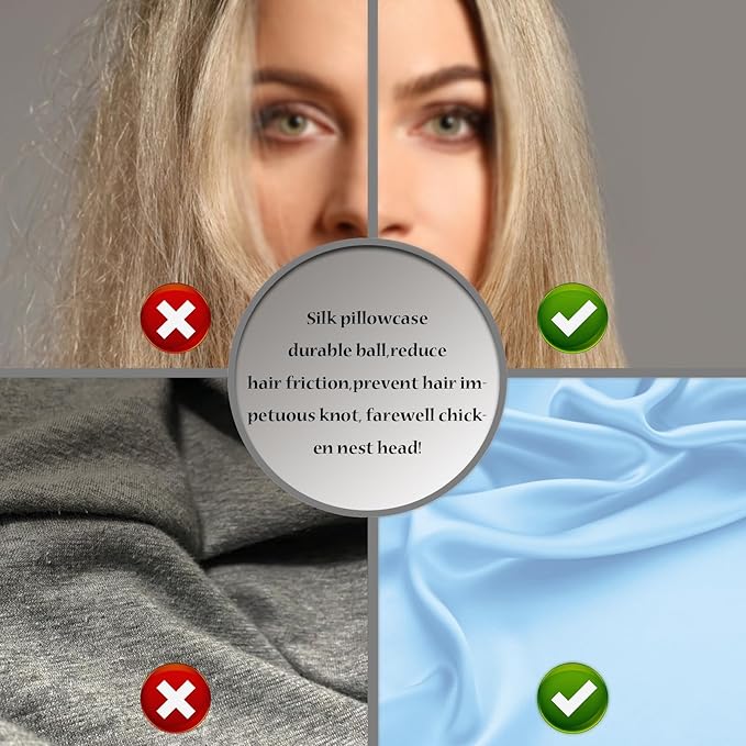 Silk Pillow Cases 2 Pack Soft Breathable and Sliky Standard Size Pillow Cases Set of 2,Natural Mulberry Satin Silk Pillowcase with Hidden Zipper for Hair and Skin (Sky Blue,20"X 26",2pcs)