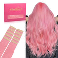 Wennalife Tape in Hair Extensions Human Hair Peach Pink Tape in Extensions, 10pcs 25g 16 inch Remy Invisible Tape Ins Straight Colored Soft Real Human Hair Tape in Extensions Refill Set Extensions