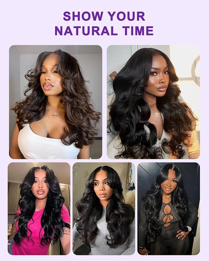 9x6 SKINLIKE Real HD Lace Closure Wig, Body Wave 180% Density 0.10mm Ultra-thin Swiss Lace Pre-plucked Bleached Small Knots With Baby Hair Glueless wigs Human Hair 24 Inch