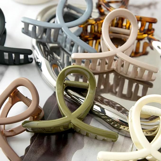 Big Hair Claw Clips Medium Size Butterfly Hair Clips for Women 3.15" Strong Hold Non-slip Jaw Clips Hair Accessories for Long Thick Thin Hair 6 Pcs