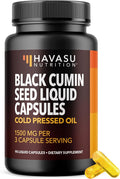 Cold Pressed Black Seed Oil Capsules - 1500mg Black Cumin Supplement for Immune Function, Digestive Support & Overall Health - Hair & Skin Superfood - Nigella Sativa - 1 Month Supply, Unflavored