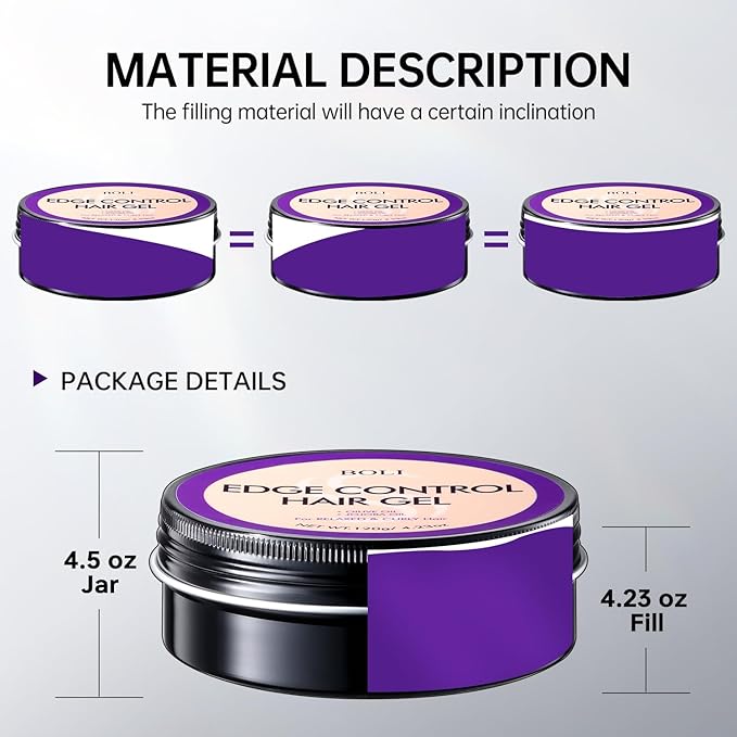 BOLI Strong Hold Edge Control Gel for Women, Styling Wax - Non-Greasy, Non-Flaking, No White Cast, Long Lasting, Shine & Smooth for All Hair Types (120g)