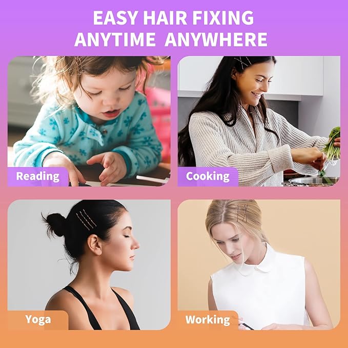400Pcs Bobby Pins Black, Premium Curved Bobby Pin Brown Blonde Hair Secure-Hold & Pain-Free, 2-Inch Non-Sliding Black Bobby Pins, Invisble Wave Hair Pins for Women Girl Child for Various Hair Styles