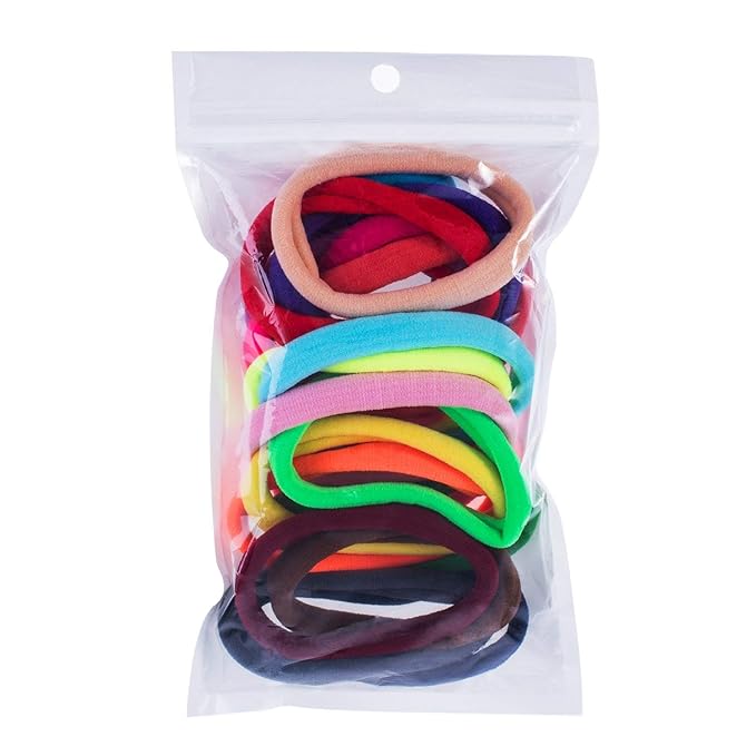 EBOOT 20 Pieces Large Stretchy Hair Ties Elastic Braids Bands Ponytail Holders Headband for Thick Heavy and Curly Hair School Home(5 cm in Diameter, 1 cm in Width,Multicolor)
