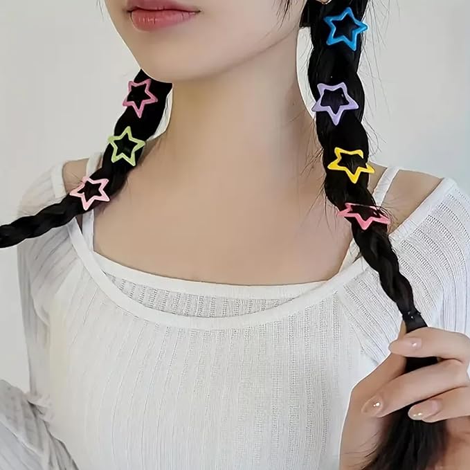 Star Hair Clips Snap Hair Barrettes Non Slip Star Hair Accessories Multiple Colors Metal Hair Clips for Girls Women -100PCS 1.18"