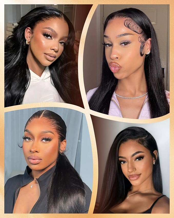 Arabella 13x6 Wear and Go Glueless Wigs Human Hair Pre Plucked Pre Cut Upgraded Ear to Ear Full HD Lace Front Wigs 100% Human Hair 210% Density Straight Glueless Wig Drawstring Wig Human Hair 18 Inch