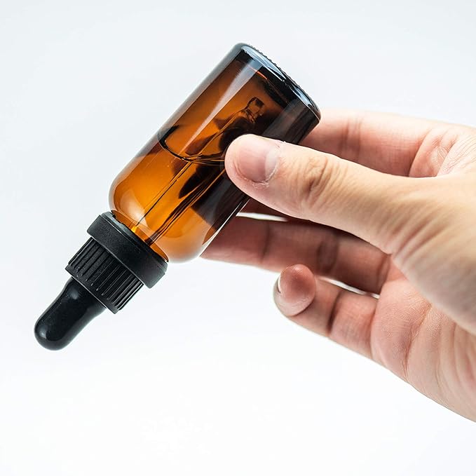 YIZHAO Black Glass Dropper Bottle 2oz, Tincture Bottles with Glass Dropper, for Essential Oils, Aromatherapy, Cosmetic, Laboratory, Pharmacy, Liquids, Travel –12 Pcs