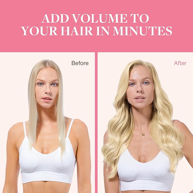 GOO GOO Clip in Hair Extensions Real Human Hair, Remy Human Hair Extensions Clip ins for Women, Natural Human Hair, 24inch 160g 7Pcs, 613R Bleach Blonde