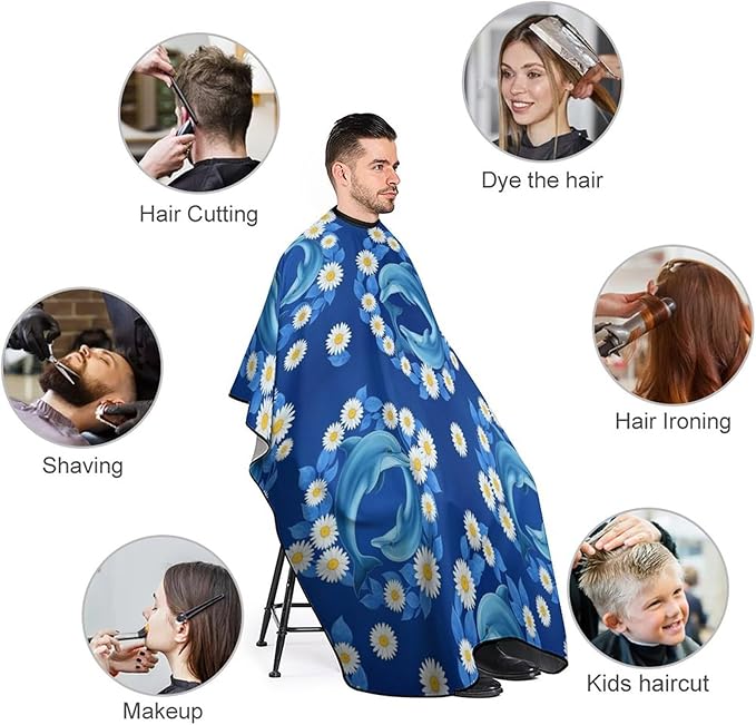 Professional Anti Static Hair Cutting Cape with Elastic Buckle, Waterproof Salon Cape for Coloring/Perming/Styling
