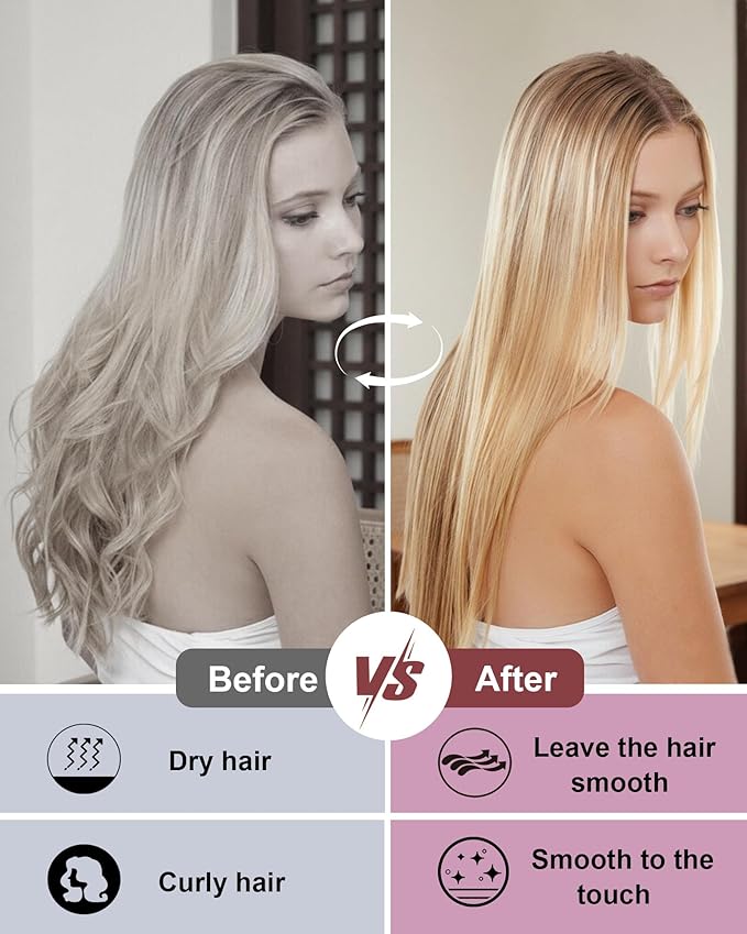 Mini Hair Straightener, Rechargeable Cordless Portable Hair Straighteners, 3-Speed Temperature Travel Hair Straightener for Women Home &Travel (Black)