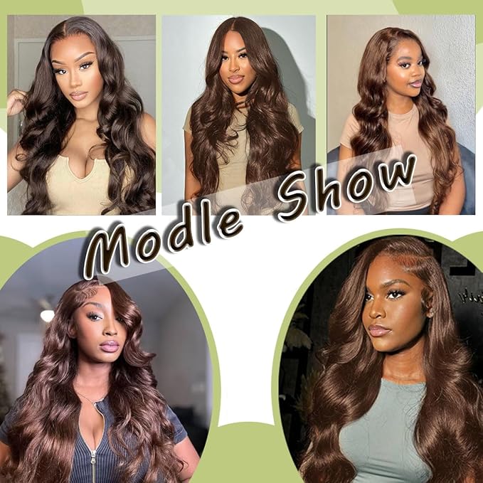Pre Plucked 13x6 HD Lace Front Wigs Human Hair 200% Density Body Wave Chocolate Brown Lace Front Wig Brown Wigs Human hair 20inch for Women