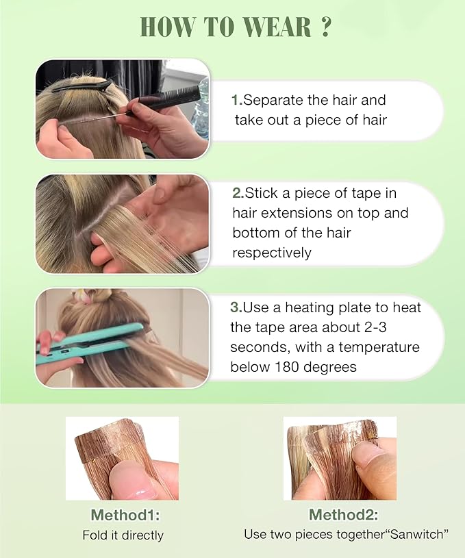 SURNEL Tape in Extensions Real Human Hair Soft #60 Platinum Blonde Tape in Hair Extensions 18 inch 20pcs 50g(#60-18)