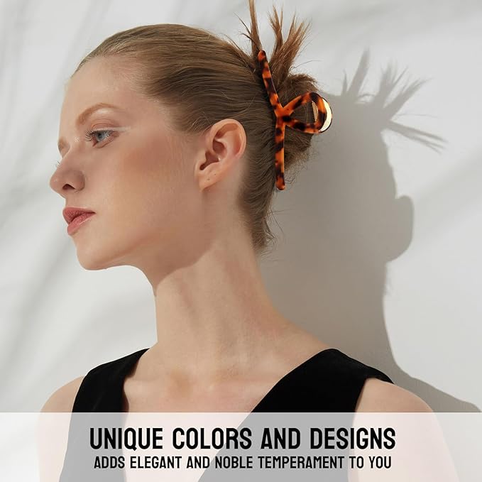 Large Claw Clips - Metal Hair Clips for Women - Gold Claw Clip for Thick Hair - Strong Hold Big Claw Clips for Women Girls - Orange