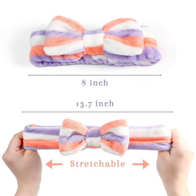 3 otters 8-Pack Spa Headband, Stocking Stuffers for Women Teen Girls, Mom, Girlfriend, Makeup Headband for Washing Face, Skincare, Christmas Spa Gifts Basket Party Supplies