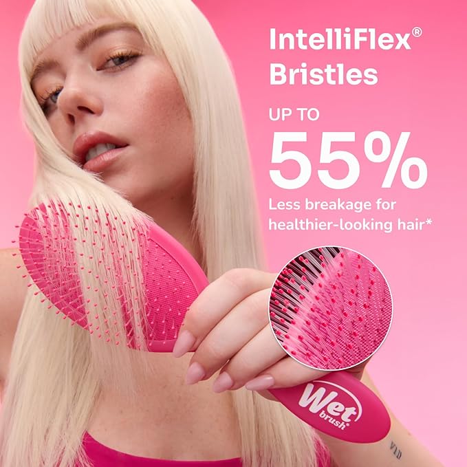 Wet Brush Original Detangling Hair Brush, Hello Disney Minnie Mouse - Ultra-Soft IntelliFlex Bristles - Detangler Brush Glide Through Tangles With Ease For All - For Women, Men, Wet & Dry Hair