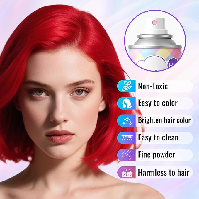 Temporary Blue Hair Color Spray – 1-Day Washable Hair Color for Women Kids Men, Bold Hair Spray for Halloween, Cosplay, Costumes, Parties, Festivals, Crazy Hair Day, DIY Hair Looks