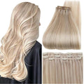 Full Shine Clip in Hair Extensions Ash Blonde Highlights 16 Inch 3 Pcs 60 G Lightweight Clip in Hair Extensions for Thin Hair