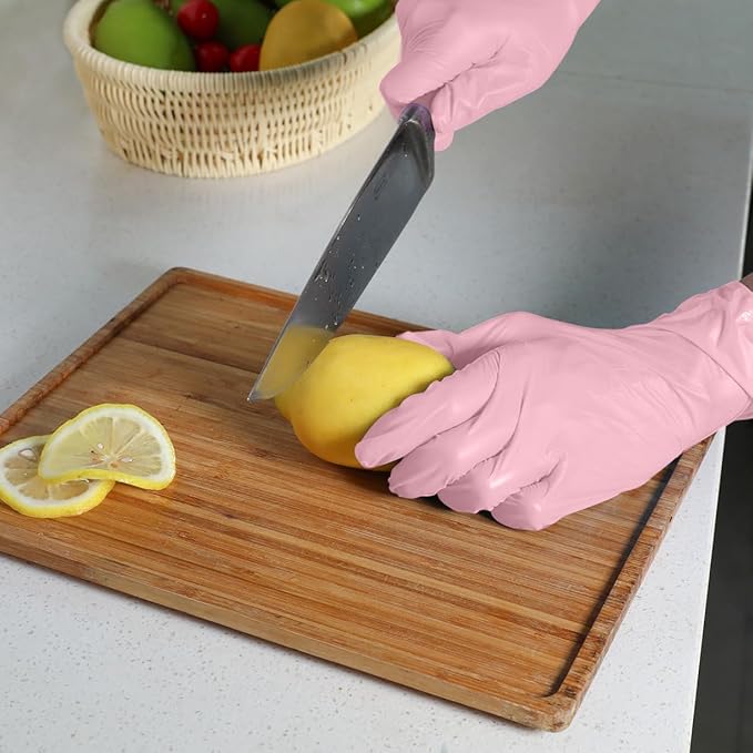 Disposable Gloves Small, Nitrile and Vinyl Blend Material Gloves, Latex Free 4 Mil 1000 Pc Food Grade Glove for Cleaning, Food Prep, Hair Dye, Tattoo, Pink
