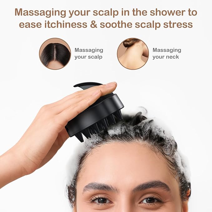 Electric Hair Scalp Massage Brush with Soft Silicone Bristles,3-Level Vibration,IPX6 Waterproof for Hair Growth & Dandruff Removal, Scalp Exfoliator(White)