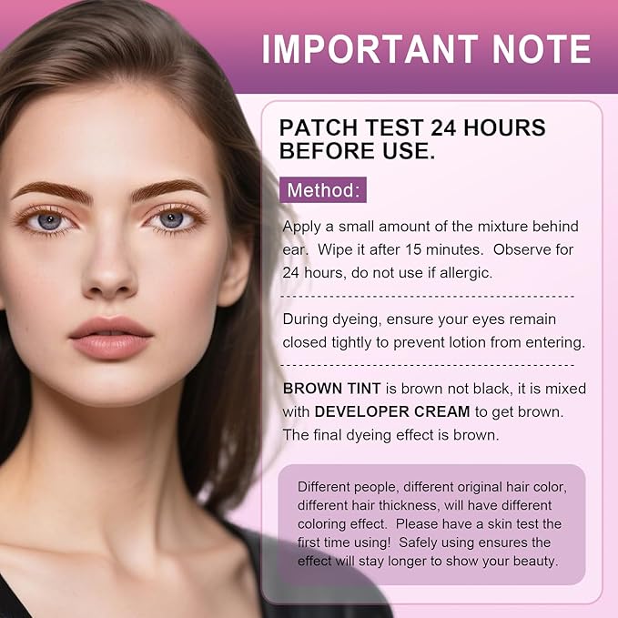 Eyelash & Eyebrow Color Kit, Professional Instant Lash & Brow Color Kit with Natural Results, Easy to Use, Eye Brow & Eye Lash Coloring Set DIY Hair Coloring for Salon Home Use 7ml (Brown/Light Brown)