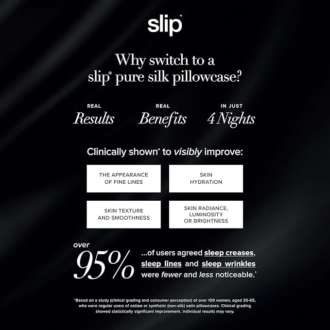 slip King Pure Silk Pillow Case - 100% Pure 22 Momme Mulberry Silk - King Size Standard Pillow Case -Anti-BedHead, Anti-Sleep Crease, Silver (20" x 36")