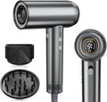 2026 Hair Dryer, 200,000 RPM Professional High Speed Blow Dryer with Diffuser for Women, 1200M Negative Ionic Hair Dryer with Brushless Motor, Low Noise Hair Blow Dryer for Home Travel Salon,Gray