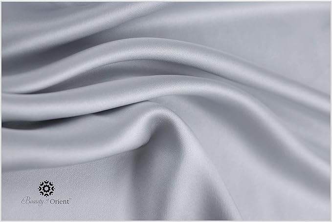 25 Momme Premium Mulberry Silk Pillowcase for Hair and Skin | Handcrafted Hypoallergenic & Anti-Acne Silk Pillow Cases with Zipper | Queen - 20" x 30", Silver Lining